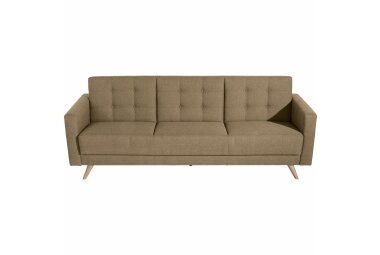 Sofa 3-Sitzer mit Bettfunktion Karisa Bezug Flachgewebe Buche natur / sand 21929