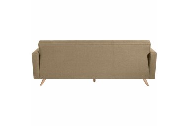 Sofa 3-Sitzer mit Bettfunktion Karisa Bezug Flachgewebe Buche natur / sand 21929