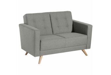 Sofa 2-Sitzer Karisa Bezug Flachgewebe Buche natur / hellgrau 21931