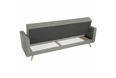 Sofa 3-Sitzer mit Bettfunktion Karisa Bezug Flachgewebe Buche natur / hellgrau 21932