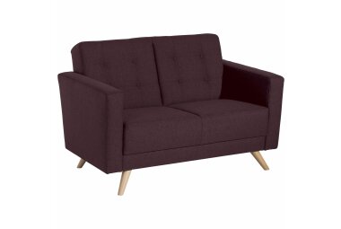 Sofa 2-Sitzer Karisa Bezug Flachgewebe Buche natur / burgund 21934
