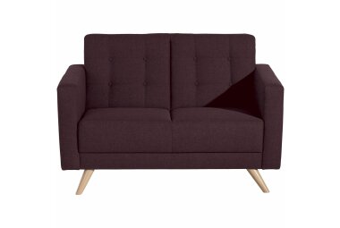 Sofa 2-Sitzer Karisa Bezug Flachgewebe Buche natur / burgund 21934