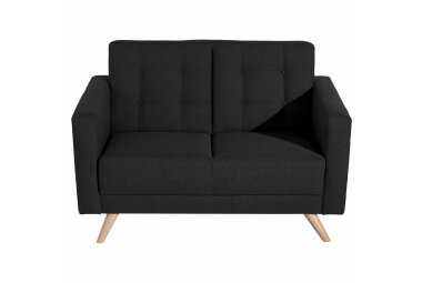 Sofa 2-Sitzer Karisa Bezug Flachgewebe Buche natur / schwarz 21937