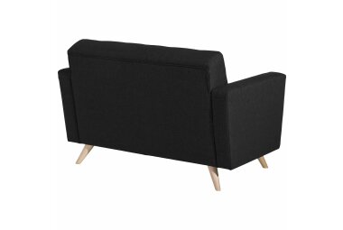 Sofa 2-Sitzer Karisa Bezug Flachgewebe Buche natur / schwarz 21937