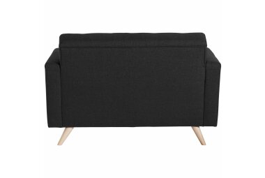 Sofa 2-Sitzer Karisa Bezug Flachgewebe Buche natur / schwarz 21937