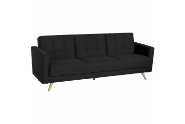Sofa 3-Sitzer mit Bettfunktion Karisa Bezug Flachgewebe Buche natur / schwarz 21938
