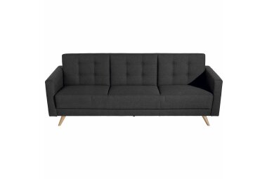 Sofa 3-Sitzer mit Bettfunktion Karisa Bezug Flachgewebe Buche natur / graphit 21944