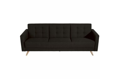 Sofa 3-Sitzer mit Bettfunktion Karisa Bezug Flachgewebe Buche natur / schoko 21950