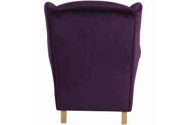 Ohrensessel Karlen Bezug Samtvelours Buche natur / purple 22043