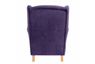 Ohrensessel Karlen Bezug Veloursstoff Buche natur / violett 22059