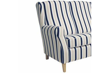 Sofa 3-Sitzer Karlen Bezug Flachgewebe Buche natur / blau 22076