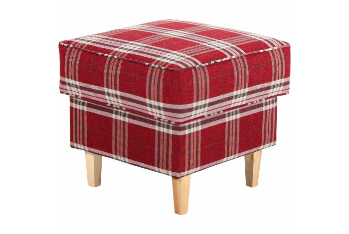 Hocker Karlen Bezug Flachgewebe Buche natur / rot 22079