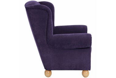 Ohrenbackensessel Kasha Bezug Veloursstoff Buche natur / violett 22274