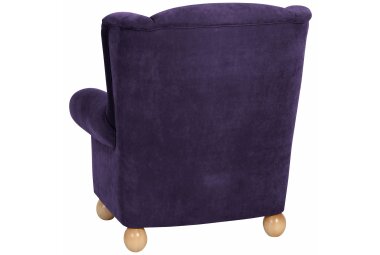 Ohrenbackensessel Kasha Bezug Veloursstoff Buche natur / violett 22274