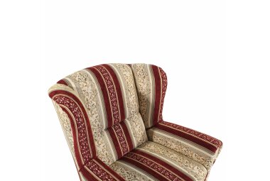 Ohrenbackensessel Kasha Bezug Chenille Buche nussbaum dunkel / rot 22279