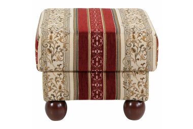 Hocker Kasha Bezug Chenille Buche nussbaum dunkel / rot 22280