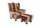 Hocker Kasha Bezug Chenille Buche nussbaum dunkel / rot 22280