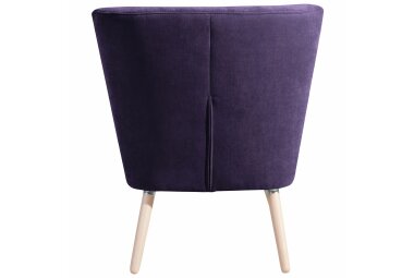 Sessel Kassi Bezug Veloursstoff Buche natur / violett 22389