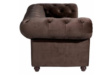 Sofa 2-Sitzer Kathe Bezug Samtvelours Buche nussbaum dunkel / braun 22476