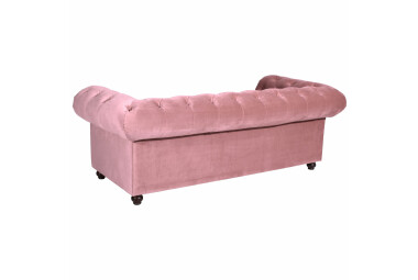 Sofa 2,5-Sitzer Kathe Bezug Samtvelours Buche nussbaum dunkel / rosé 22478