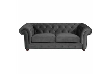 Sofa 2,5-Sitzer Kathe Bezug Samtvelours Buche nussbaum dunkel / anthrazit 22481