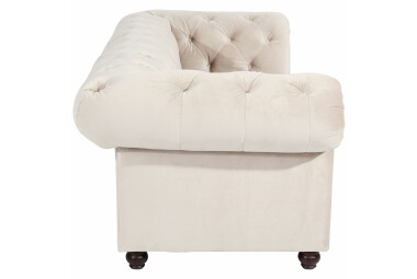 Sofa 2,5-Sitzer Kathe Bezug Samtvelours Buche nussbaum dunkel / creme 22484