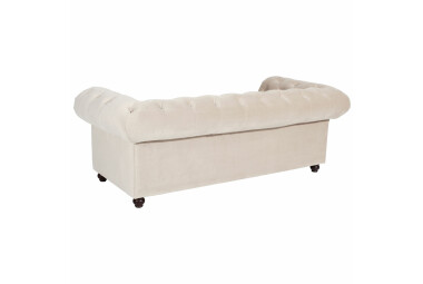 Sofa 2,5-Sitzer Kathe Bezug Samtvelours Buche nussbaum dunkel / creme 22484