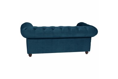 Sofa 2-Sitzer Kathe Bezug Samtvelours Buche nussbaum dunkel / petrol 22488