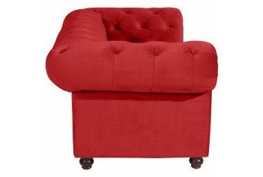 Sofa 2-Sitzer Kathe Bezug Samtvelours Buche nussbaum dunkel / rot 22491