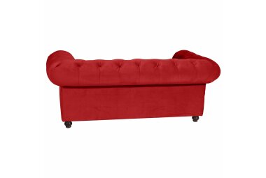 Sofa 2-Sitzer Kathe Bezug Samtvelours Buche nussbaum dunkel / rot 22491