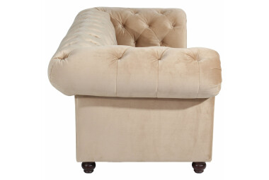 Sofa 2,5-Sitzer Kathe Bezug Samtvelours Buche nussbaum dunkel / sand 22493