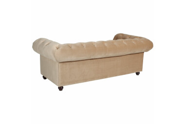 Sofa 2,5-Sitzer Kathe Bezug Samtvelours Buche nussbaum dunkel / sand 22493