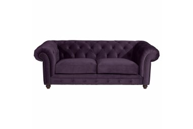 Sofa 2,5-Sitzer Kathe Bezug Samtvelours Buche nussbaum dunkel / purple 22499