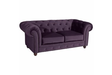 Sofa 2-Sitzer Kathe Bezug Samtvelours Buche nussbaum dunkel / purple 22500