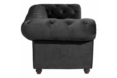 Sofa 2-Sitzer Kathe Bezug Samtvelours Buche nussbaum dunkel / schwarz 22503