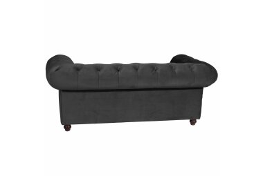 Sofa 2-Sitzer Kathe Bezug Samtvelours Buche nussbaum dunkel / schwarz 22503