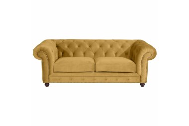 Sofa 2,5-Sitzer Kathe Bezug Samtvelours Buche nussbaum dunkel / mais 22508