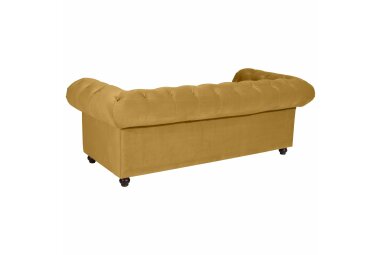 Sofa 2,5-Sitzer Kathe Bezug Samtvelours Buche nussbaum dunkel / mais 22508