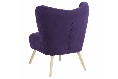 Sessel Kathy Bezug Veloursstoff Buche natur / violett 22651