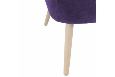 Sessel Kathy Bezug Veloursstoff Buche natur / violett 22651