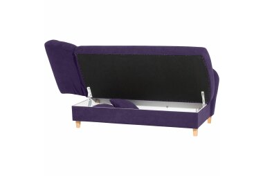 Recamiere mit Armteil links klappbar Katia Bezug Veloursstoff Buche natur / violett 22695