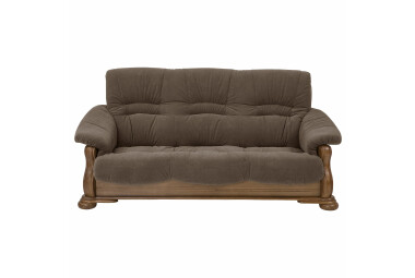 Sofa 3-Sitzer Katlin Bezug Flockstoff Eiche rustikal P43 / braun 22753