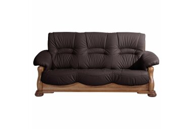 Sofa 3-Sitzer Katlin Bezug Echtleder   Eiche rustikal P43 / braun 22765