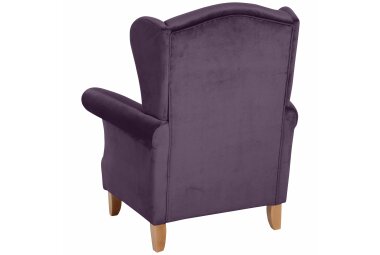 Ohrensessel Katria Bezug Samtvelours Buche natur / purple 22828