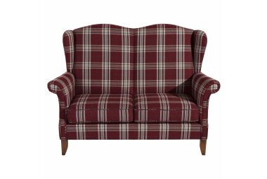 Sofa 2-Sitzer Katria Bezug Flachgewebe Buche nussbaum / rot  22859