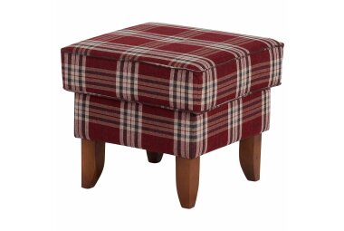 Hocker Katria Bezug Flachgewebe Buche nussbaum / rot  22861