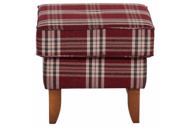 Hocker Katria Bezug Flachgewebe Buche nussbaum / rot  22861