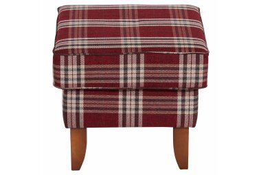 Hocker Katria Bezug Flachgewebe Buche nussbaum / rot  22861