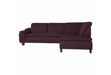 Ecksofa mit Ottomane links Katti Bezug Flachgewebe Buche nussbaum dunkel / burgund 22902