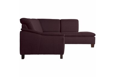 Ecksofa mit Ottomane links Katti Bezug Flachgewebe Buche nussbaum dunkel / burgund 22902